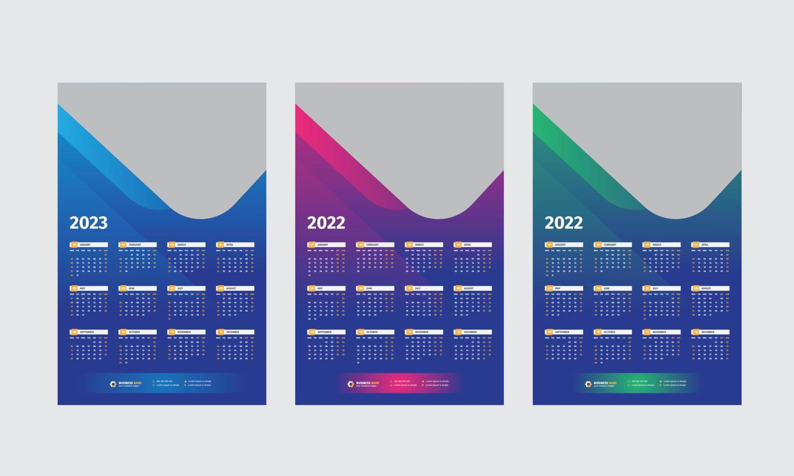 muur kalender 2023 sjabloon vector