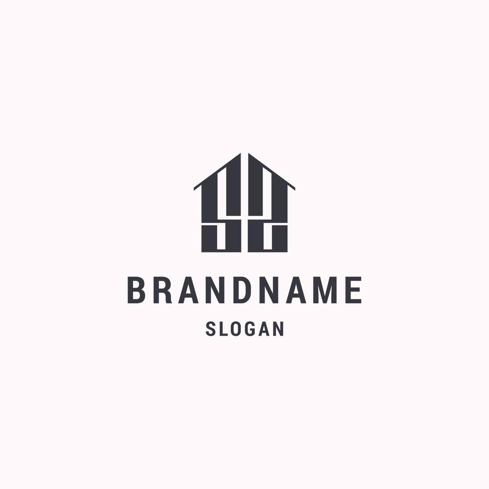 brief ss huis logo icoon ontwerp sjabloon vector illustratie