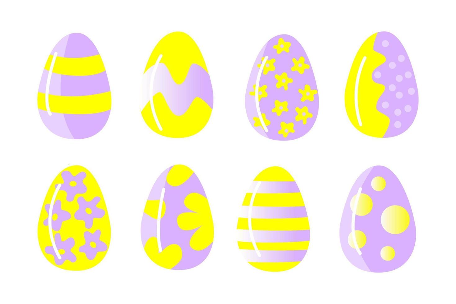 Pasen ei. geïsoleerd icoon van religie vakantie en eieren zoeken vector ontwerp. voorjaar seizoen geschilderd eieren, ornamenten van strepen, dots en samenvattingen elementen. kleuren geel met lilian.