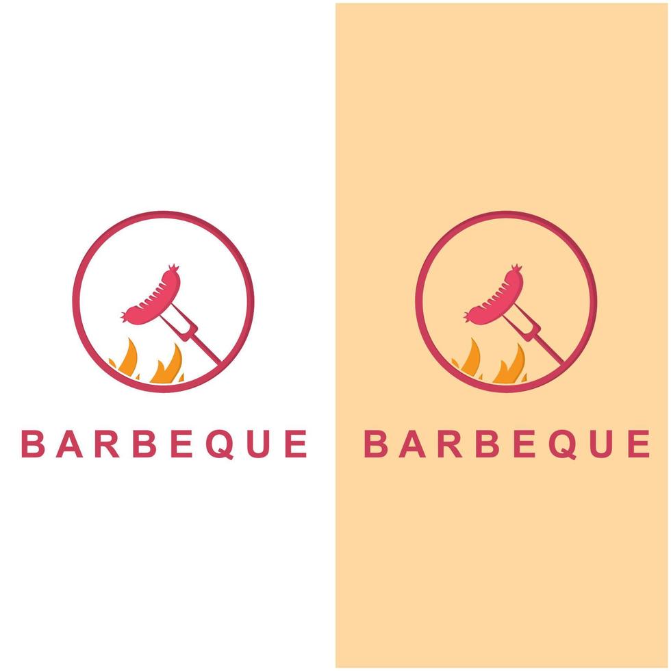 barbecue logo en symbool vector