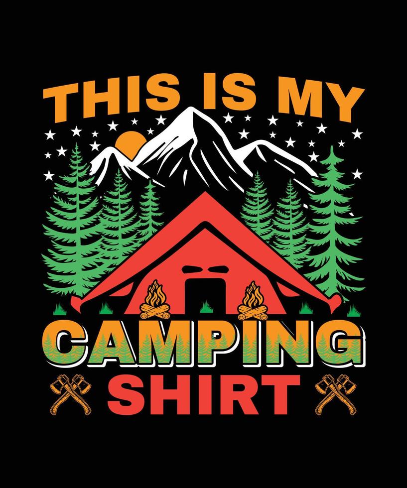 camping t-shirt ontwerp vector