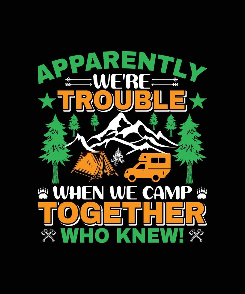 camping t-shirt ontwerp vector