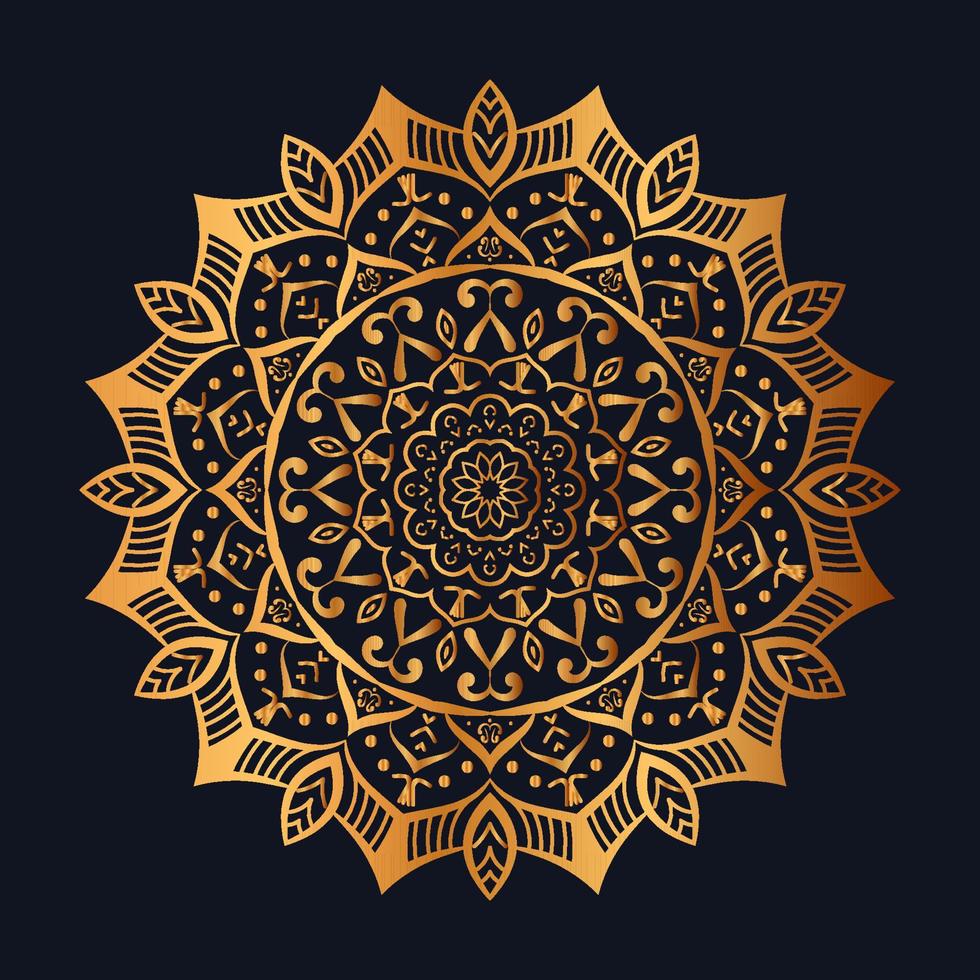 luxe sier- goud mandala ontwerp vector