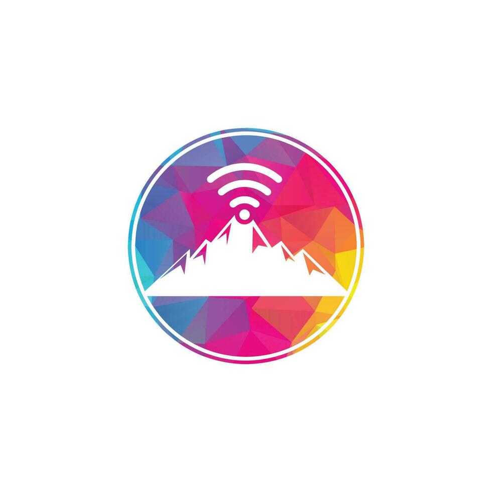 Wifi berg logo icoon ontwerp. berg signaal icoon sjabloon. vector