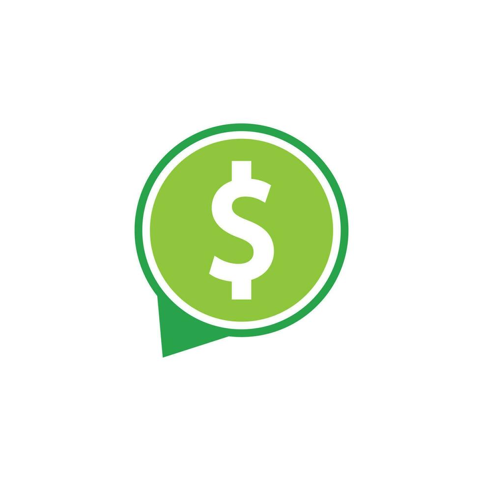 dollar babbelen logo ontwerp, geld praten inspiratie - sjabloon vector
