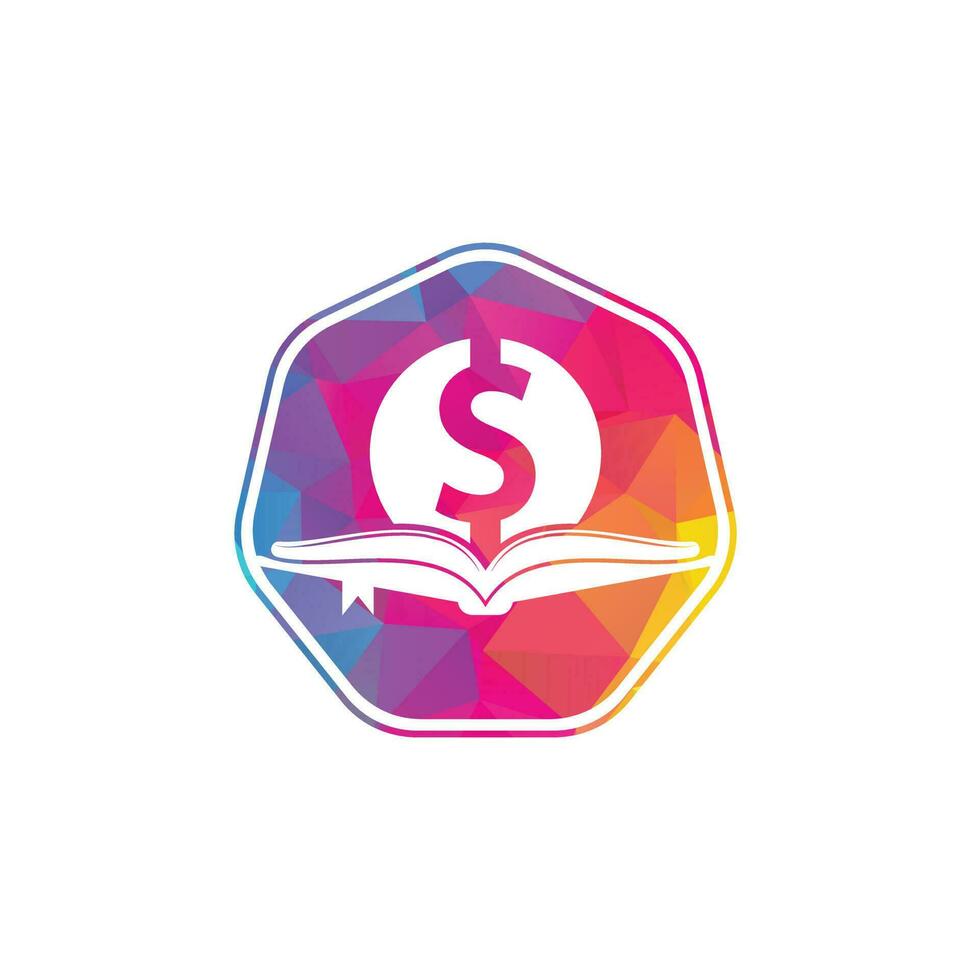 geld boek icoon logo ontwerp element. Doller en boek icoon met logo. vector