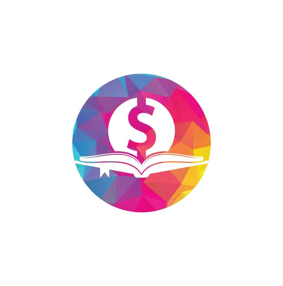 geld boek icoon logo ontwerp element. Doller en boek icoon met logo. vector