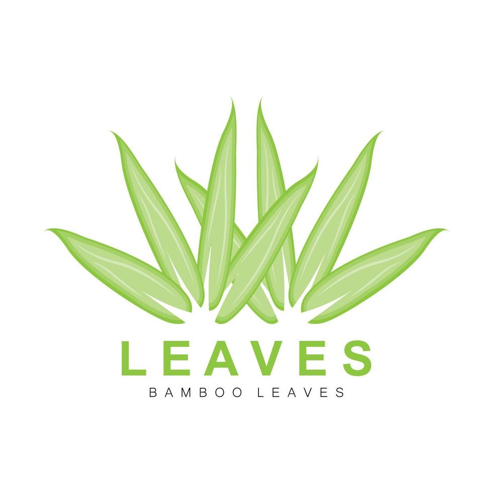 bamboe blad logo ontwerp, groen fabriek vector, panda voedsel bamboe, Product merk illustratie vector
