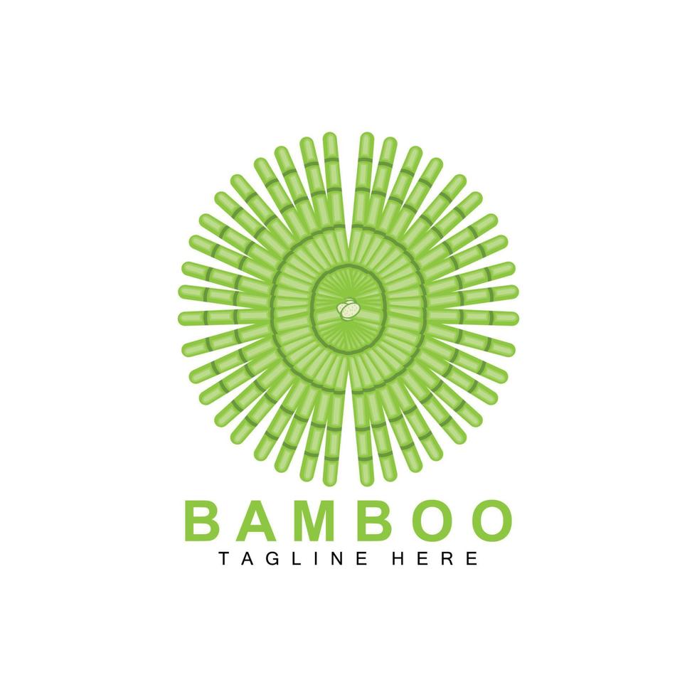 bamboe logo ontwerp, groen boom vector, panda voedsel, Product merk sjabloon illustratie vector