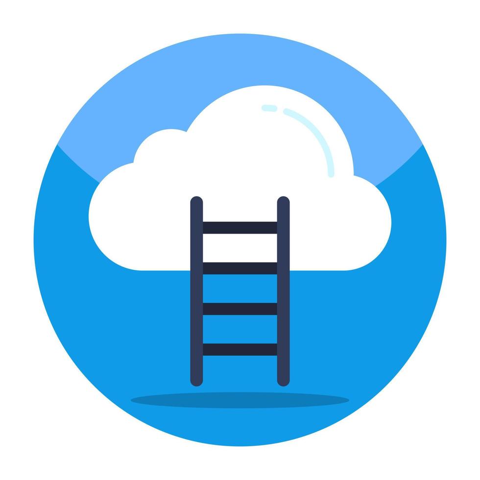 wolk met ladder symboliseert concept van wolk carrière vector