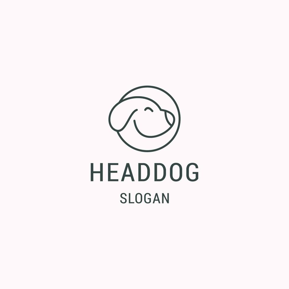 hoofd hond logo icoon ontwerp sjabloon vector illustratie