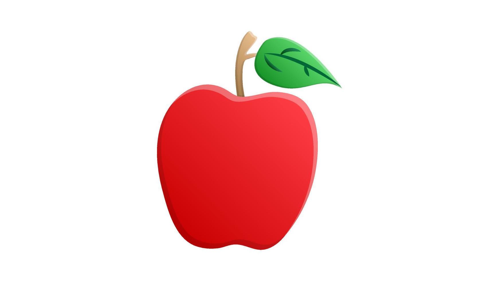 appel van rood kleur Aan een wit achtergrond, vector illustratie. fruit voor aan het eten. gezond voedsel, eetpatroon voedsel, veganistisch voedsel, rauw voedsel eetpatroon. illustratie voor cafe
