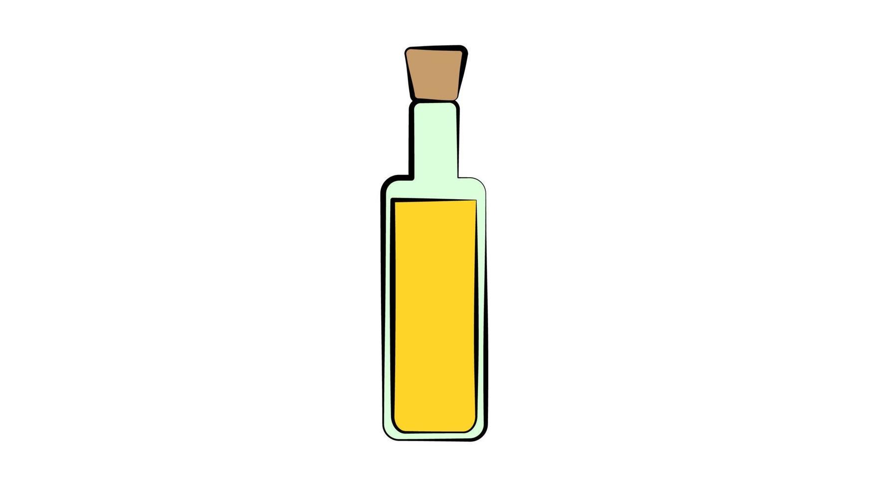 vector illustratie. olie in een klein fles. geel zonnebloem olie voor frituren en toevoegen naar salades. vector grafiek. beeld voor ontwerp