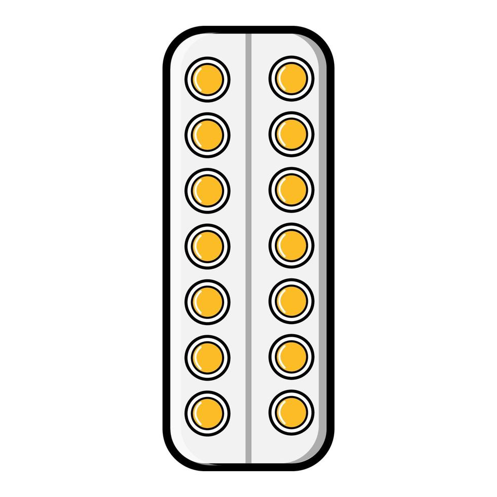 medisch farmaceutisch pillen capsules in de pakket, de bord voor de behandeling van ziekten, icoon Aan een wit achtergrond. vector illustratie