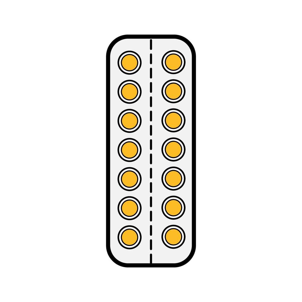 medisch farmaceutisch pillen in de pakket, de bord voor de behandeling van ziekten, een gemakkelijk icoon Aan een wit achtergrond. vector illustratie