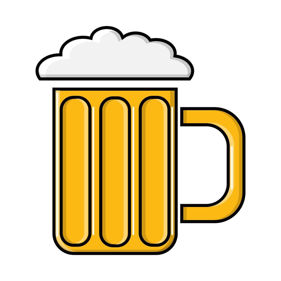 een glas met een omgaan met van schuimig gerst licht gekoeld licht amber amber geel hop alcoholisch lager ambacht ambacht icoon Aan een wit achtergrond. vector illustratie