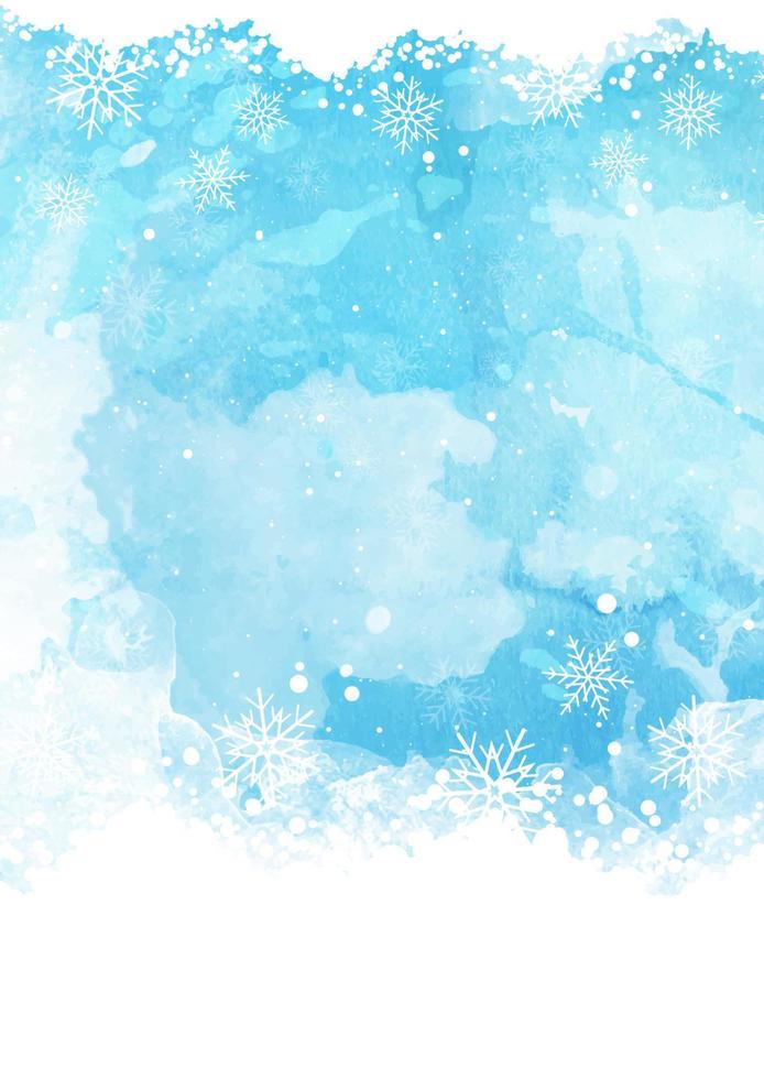 waterverf Kerstmis achtergrond met sneeuwvlok ontwerp vector