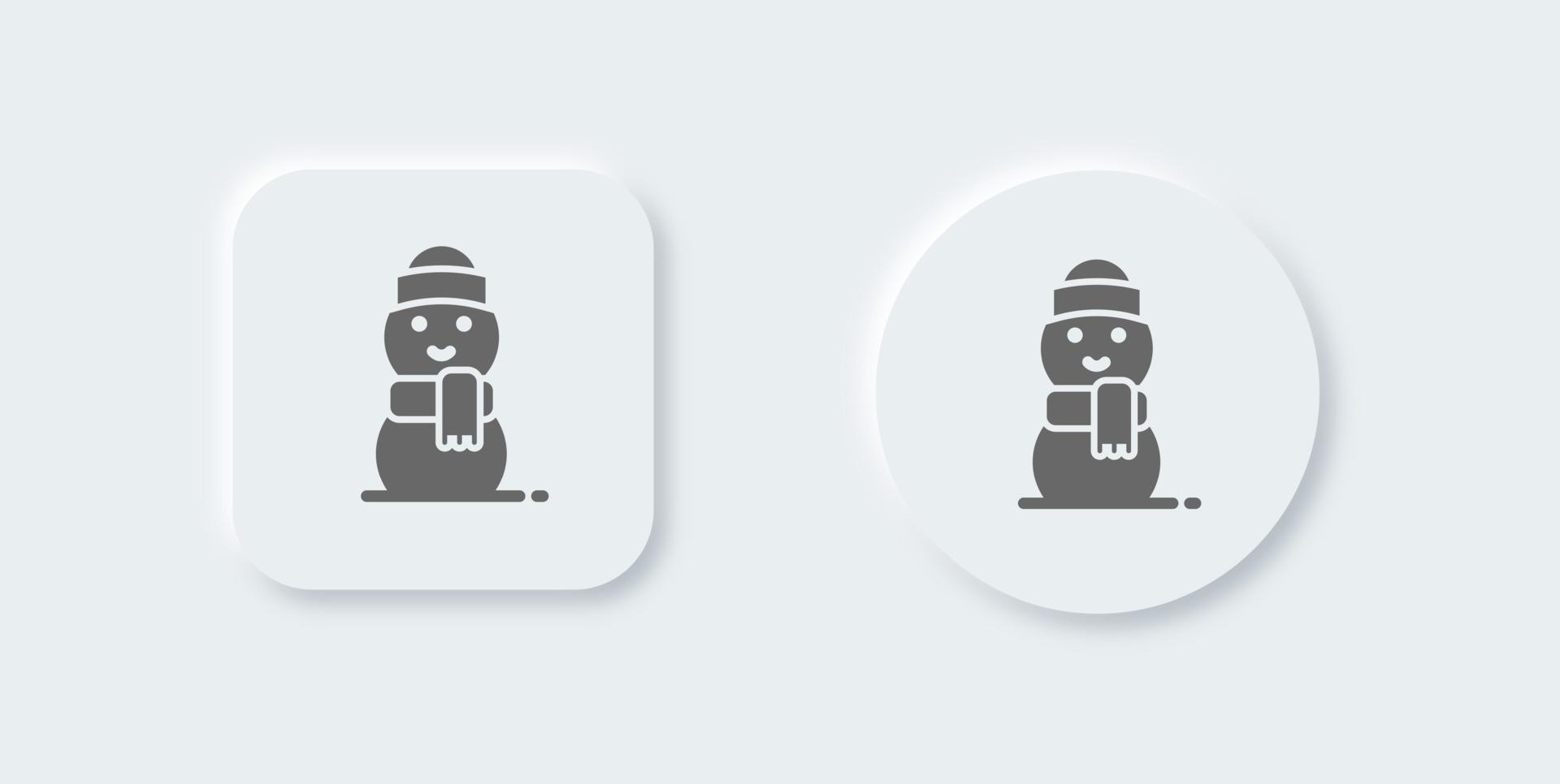 sneeuwman solide icoon in neomorf ontwerp stijl. winter vakantie tekens vector illustratie.