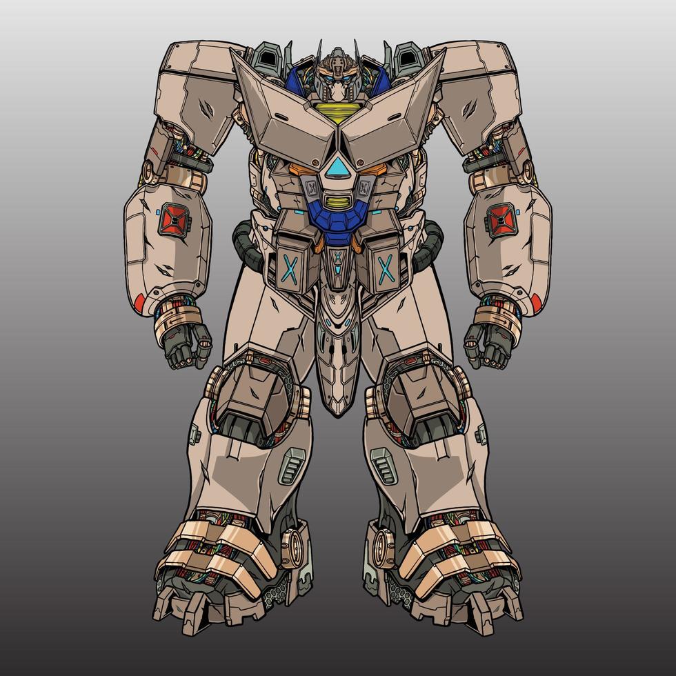 premie vector monster mecha robot gemaakt met armen lichaam been armen illustratie
