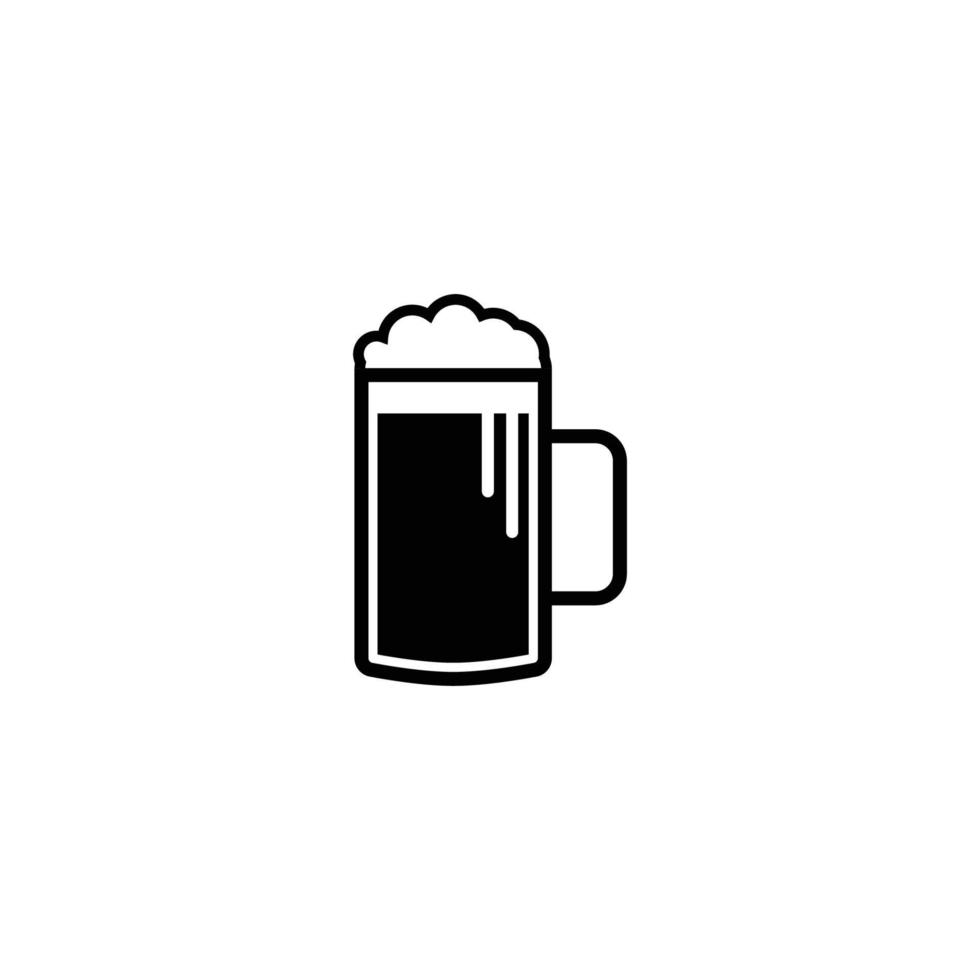 fles en bier glas logo vector