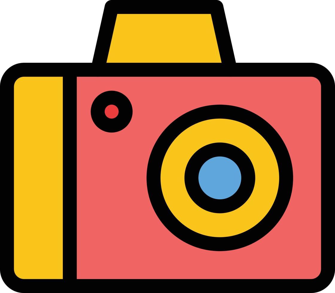 camera foto studio vlak kleur icoon vector icoon banier sjabloon