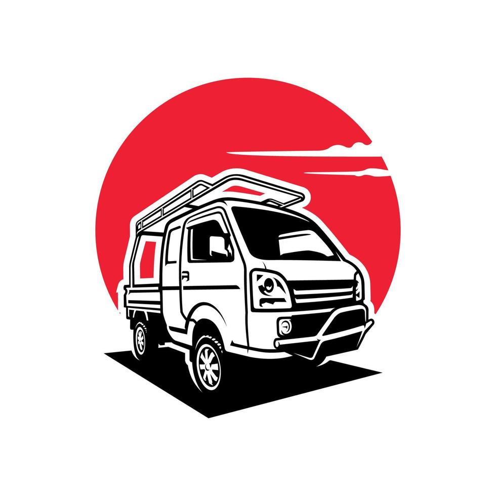 off-road pick-up truck illustratie logo vector