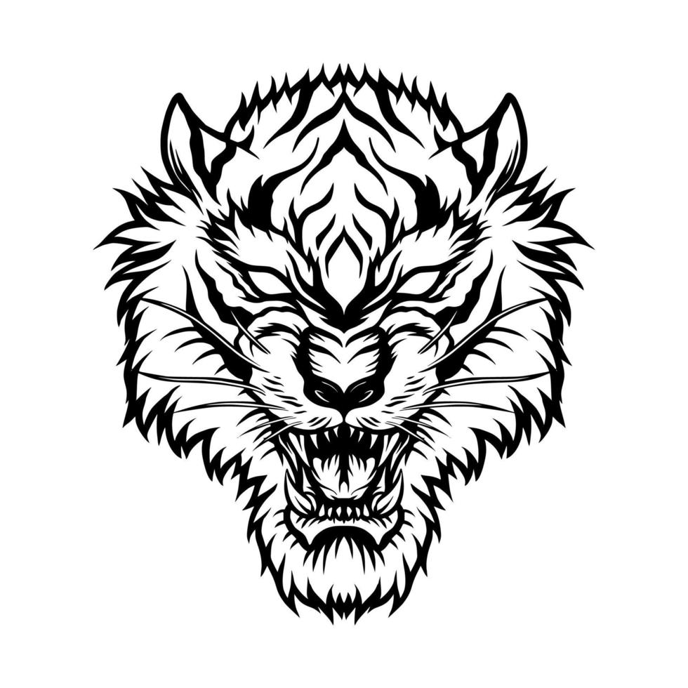 tijger hoofd mascotte logo vector