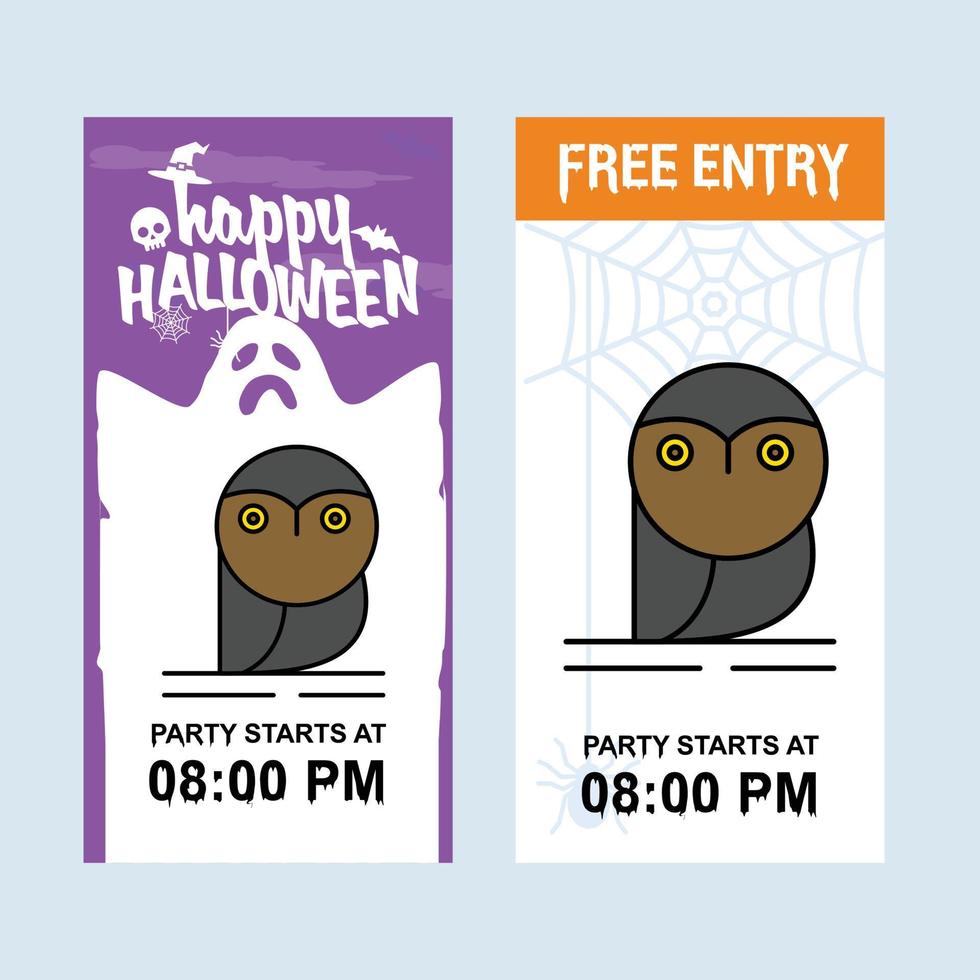 gelukkig halloween uitnodiging ontwerp met uil vector