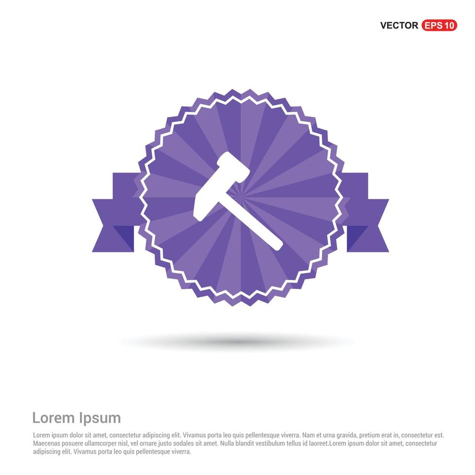 hamer icoon - Purper lint banier vector