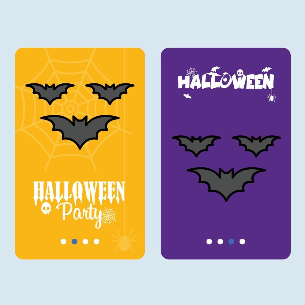 gelukkig halloween uitnodiging ontwerp met vleermuizen vector