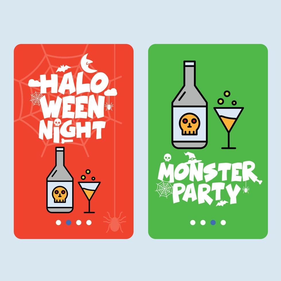 gelukkig halloween uitnodiging ontwerp met drinken vector