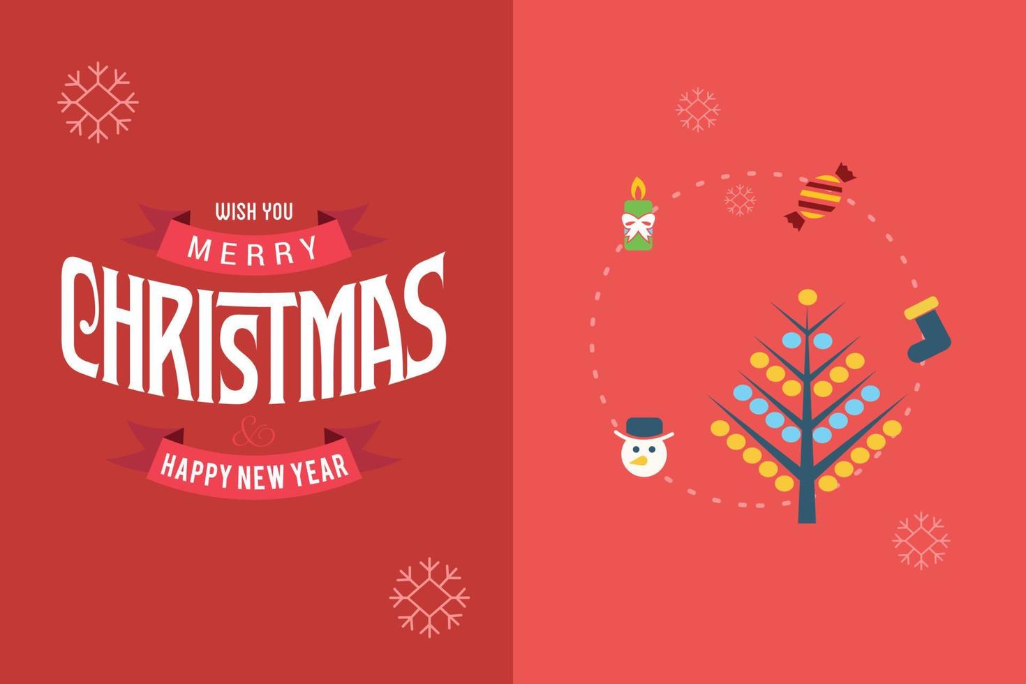 vrolijk Kerstmis kaart met elegent ontwerp en typografie vector