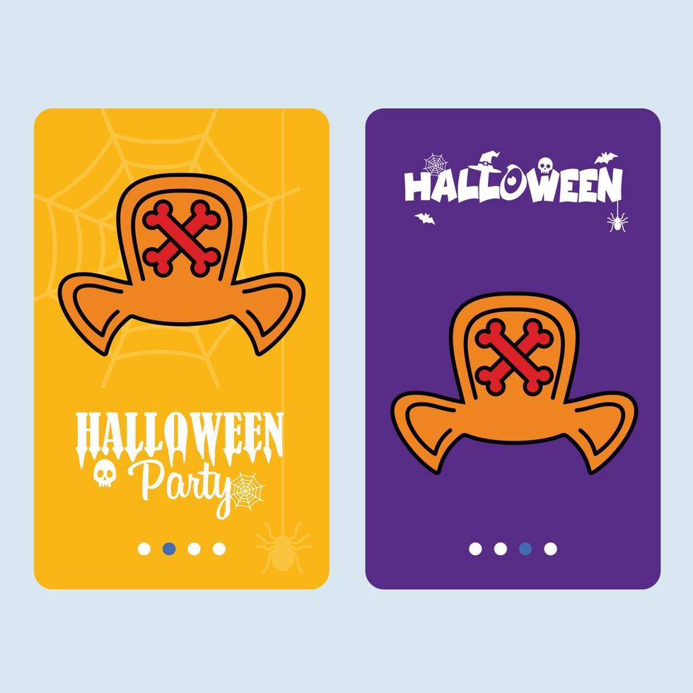 gelukkig halloween uitnodiging ontwerp met hoed vector