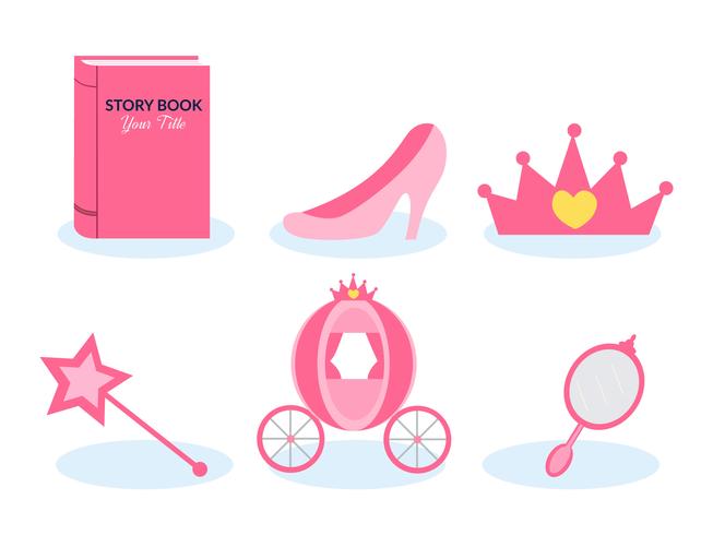 Cinderella storytelling vector set