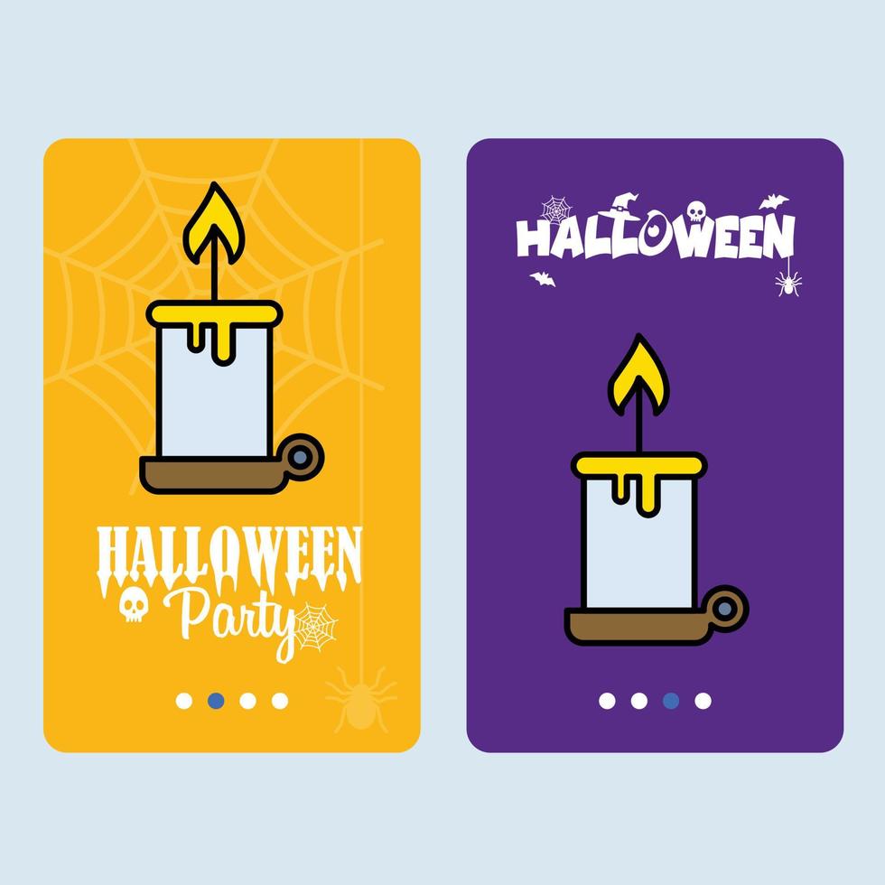 gelukkig halloween uitnodiging ontwerp met kaars vector