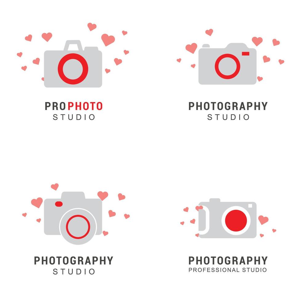 camera logo ontwerp met typografie vector