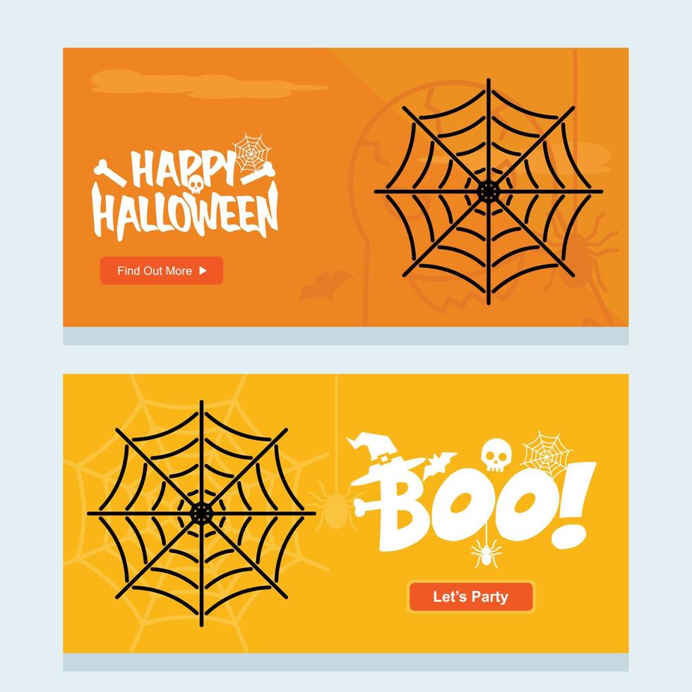 gelukkig halloween uitnodiging ontwerp met spin vector