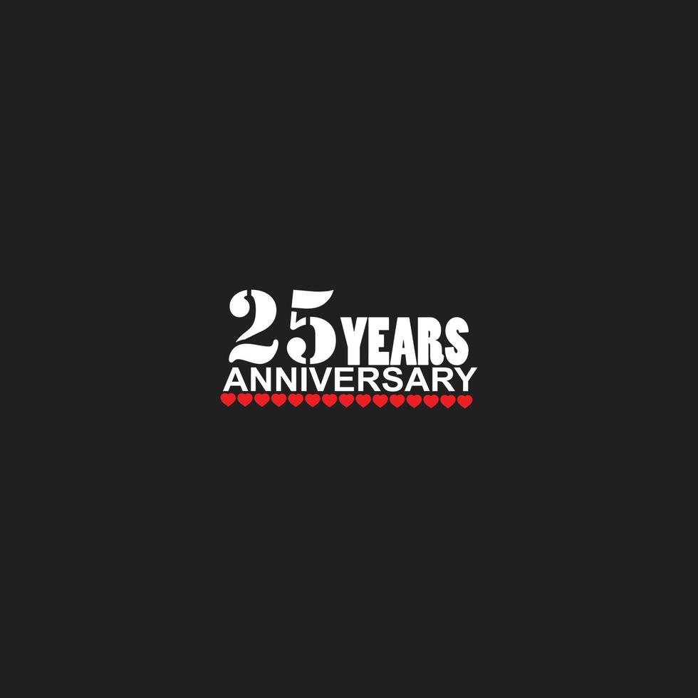 25 jaren verjaardag viering logo, hand- belettering, 25 jaar teken, groet kaart vector
