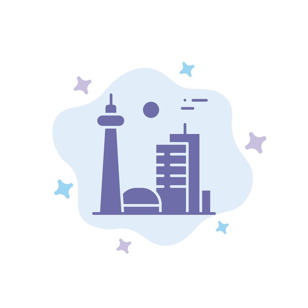 gebouw Canada stad beroemd stad Toronto blauw icoon Aan abstract wolk achtergrond vector