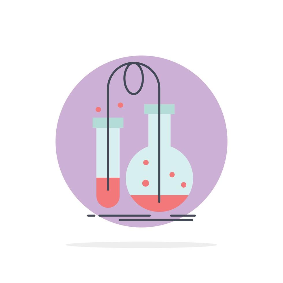 testen chemie fles laboratorium wetenschap vlak kleur icoon vector