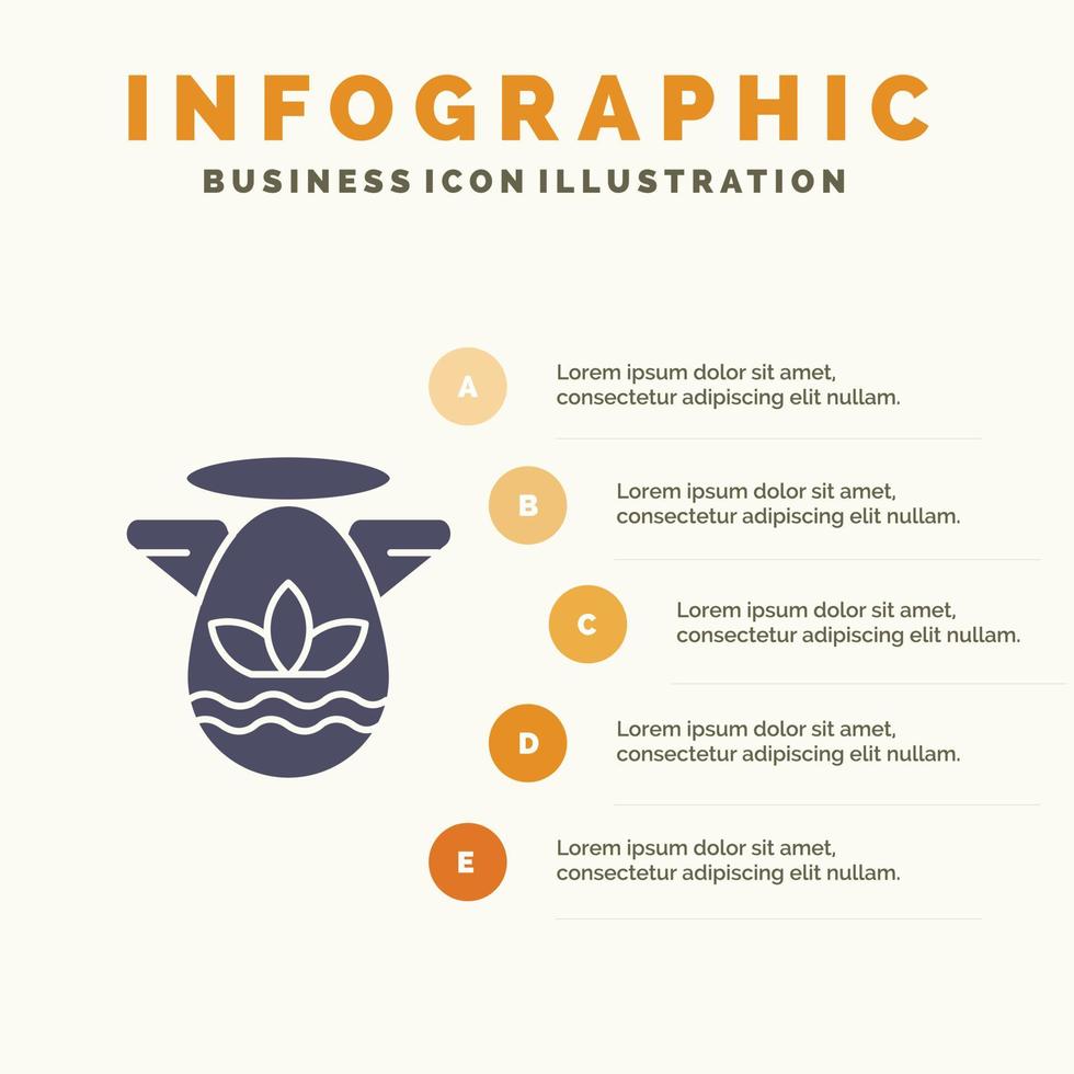 hoek viering Pasen gradenboog solide icoon infographics 5 stappen presentatie achtergrond vector