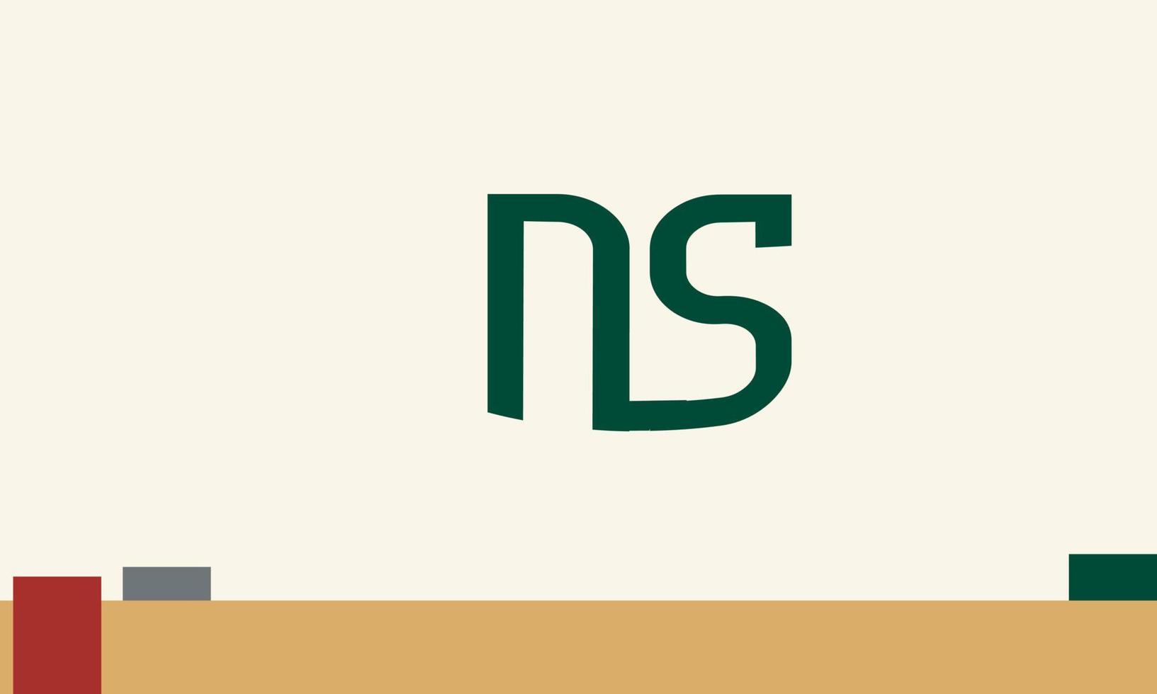 alfabet letters initialen monogram logo ns, sn, n en s vector