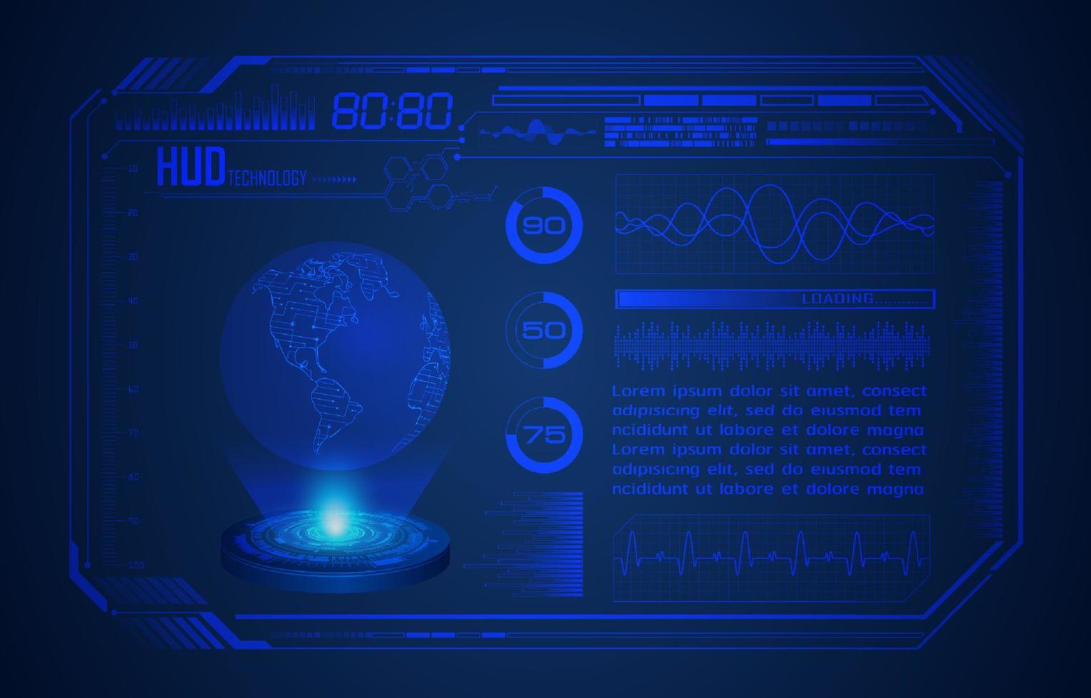 modern hud technologie scherm achtergrond vector