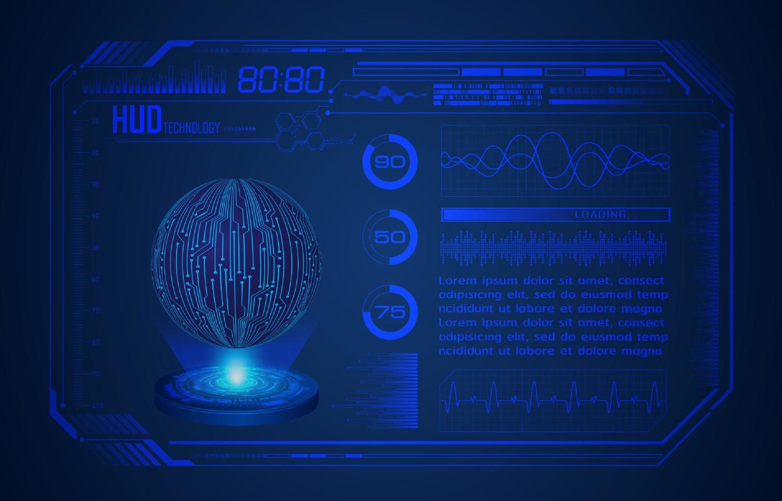 modern hud technologie scherm achtergrond vector