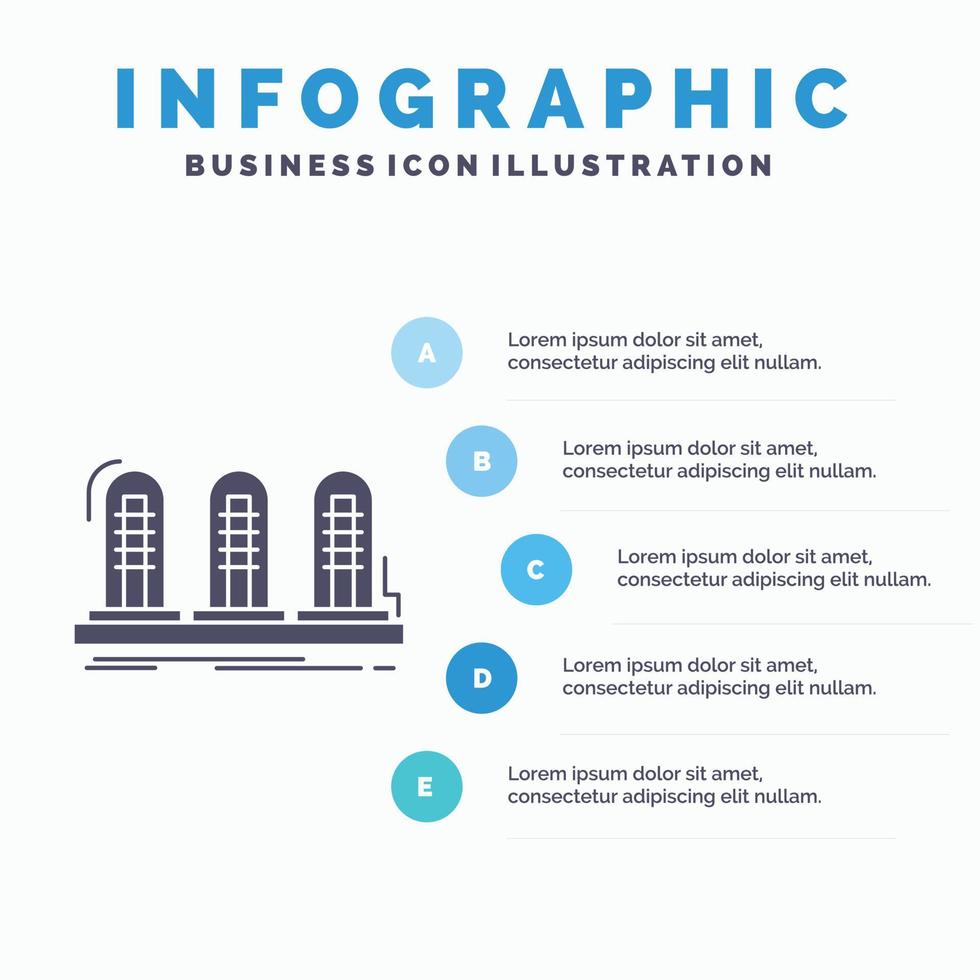 versterker. analoog. lamp. geluid. buis infographics sjabloon voor website en presentatie. glyph grijs icoon met blauw infographic stijl vector illustratie.