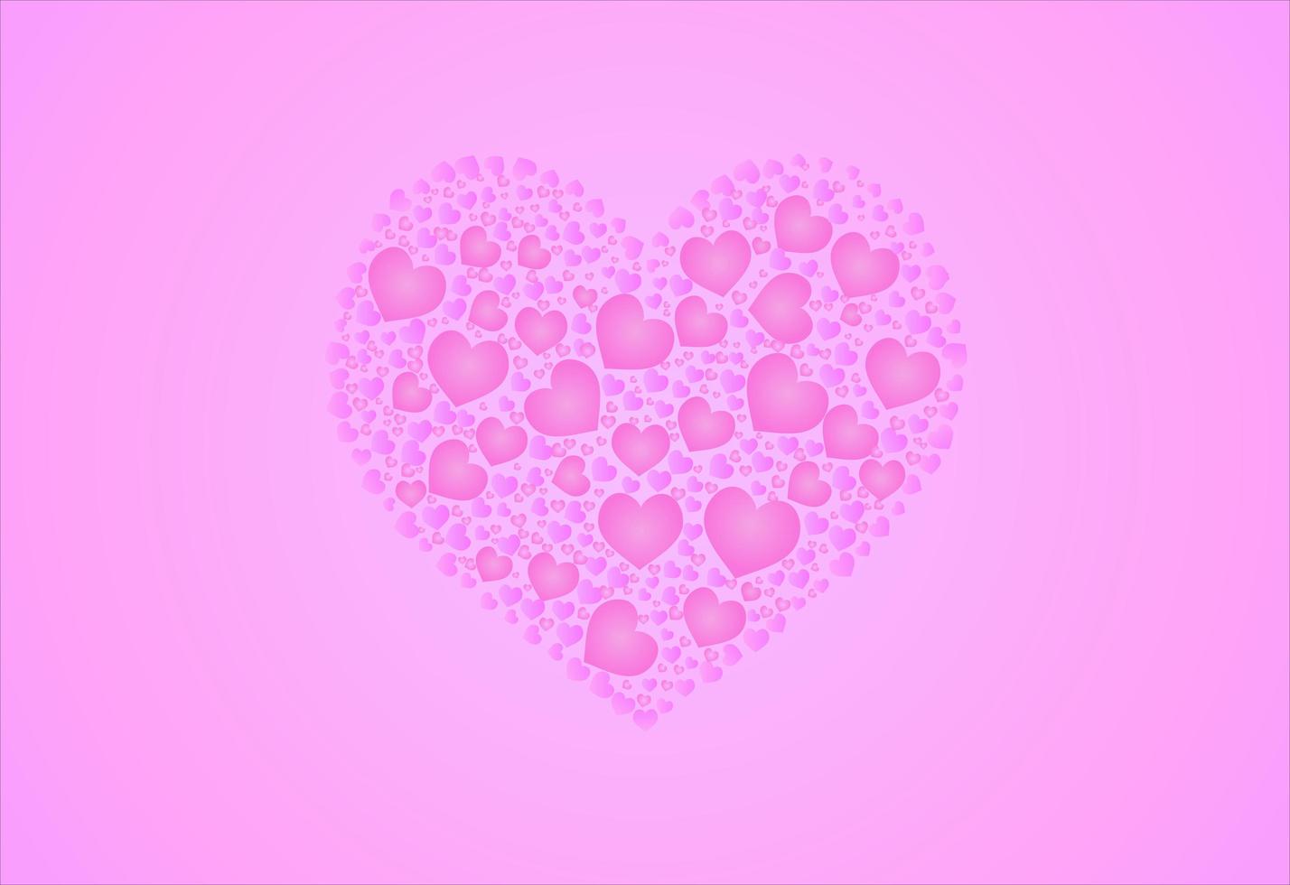 groot hart gemaakt van mini hartjes in roze vector