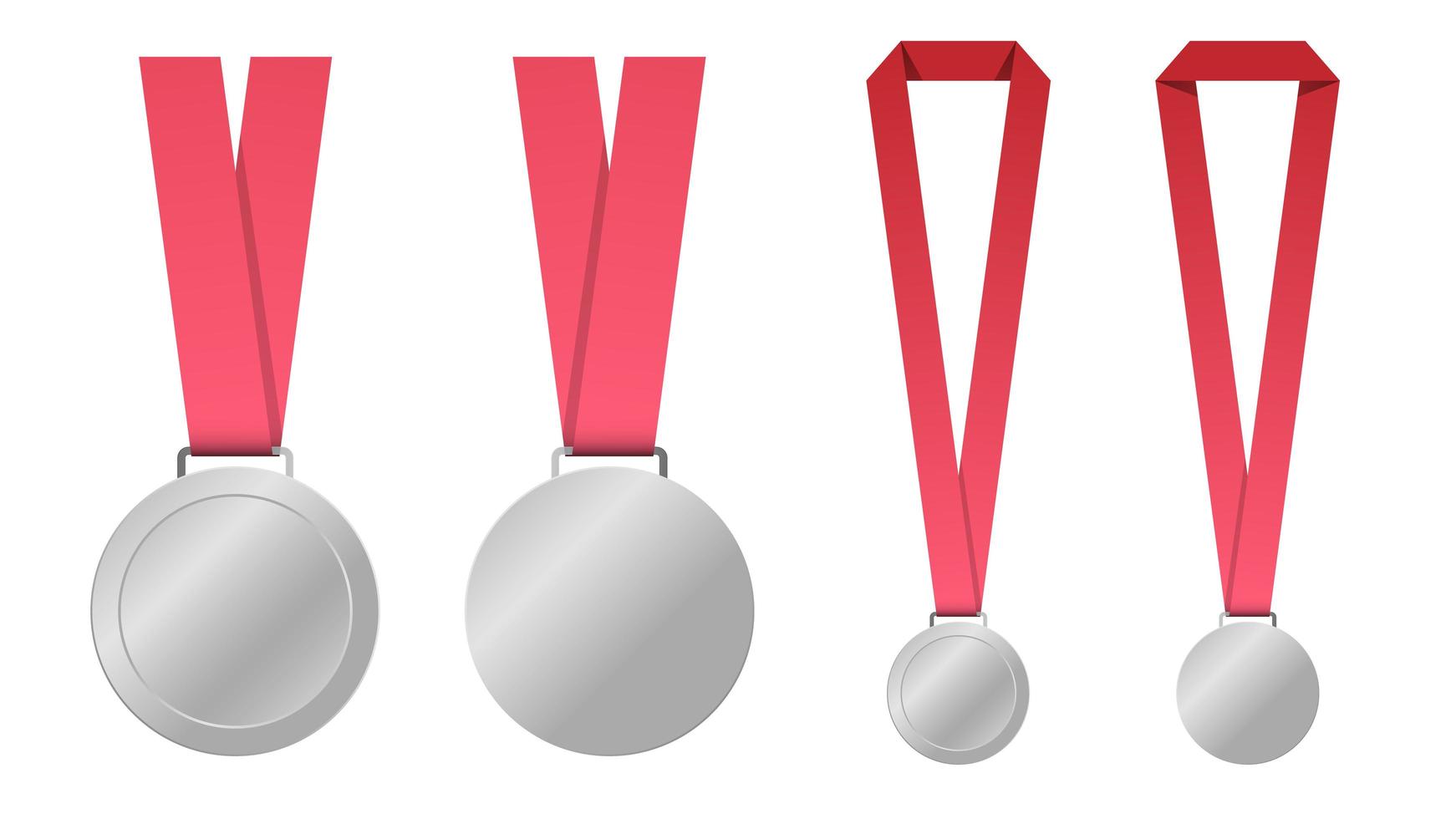 aantal lege medailles met rode linten vector
