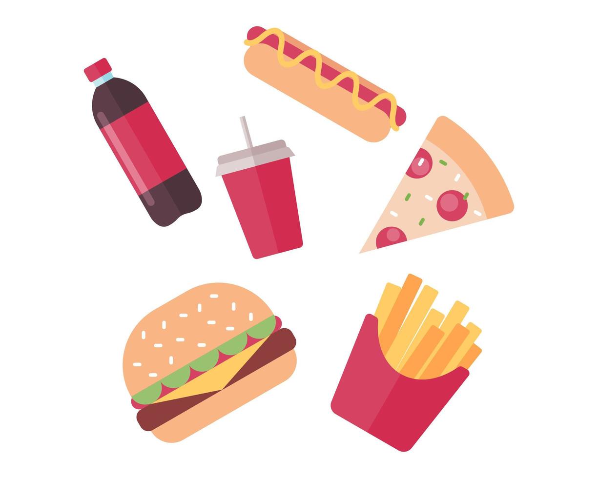 junk food-collectie vector