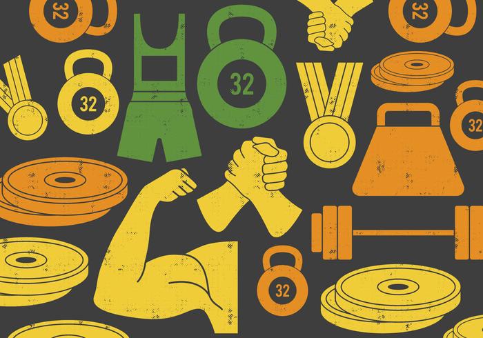 Weight Lifting & Arm Wrestling Icon vector