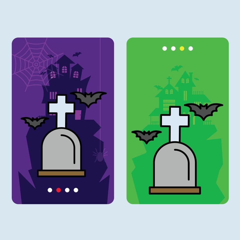 gelukkig halloween uitnodiging ontwerp met graf vector